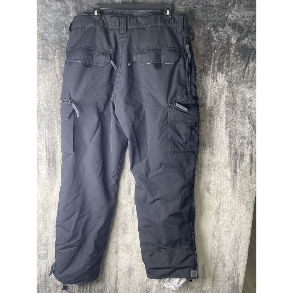 E 408 Men's Large Black Snowboarding Pants Waterproof Insulated Adjustable Waist